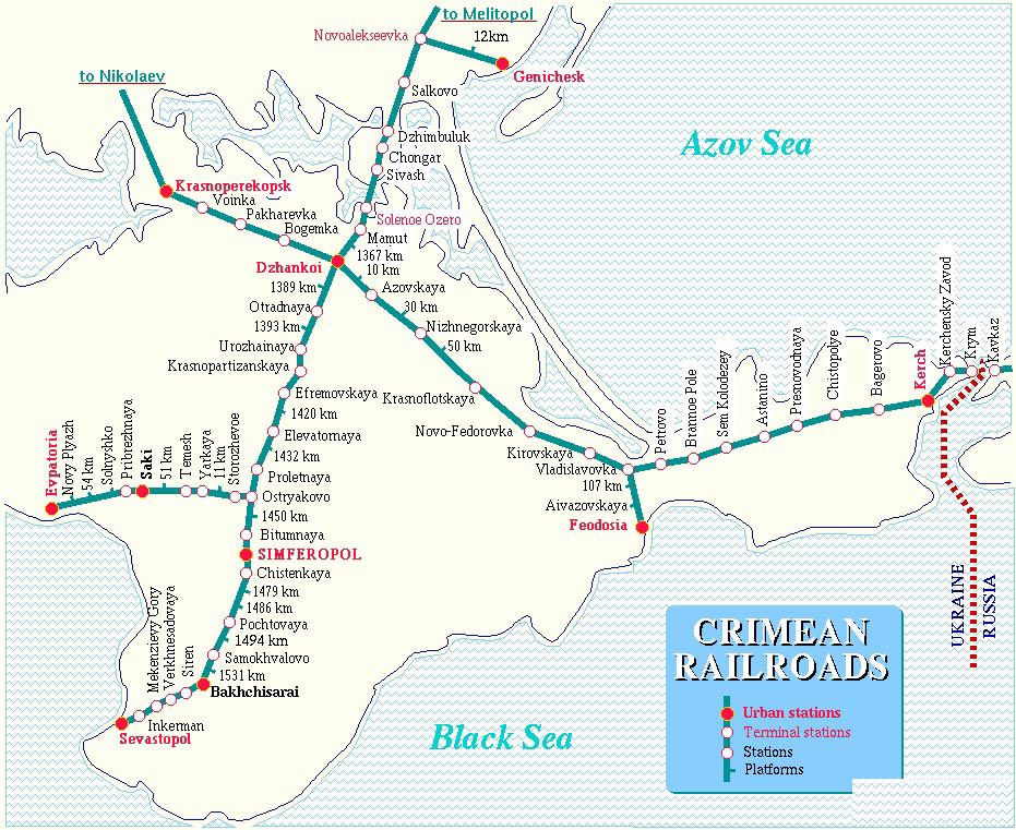 Жд карта крыма подробная
